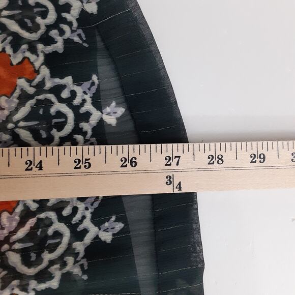 Guess Y2K Sheer Gypsy Blouse Puff Sleeve Womens S Bohemian Paisley Free Spirit - Picture 8 of 8